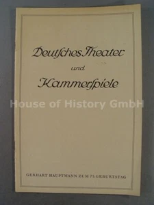 135944, Programm Programmheft 5, DEUTSCHES THEATER UND KAMMERSPIELE, 1937/38 - Bild 1 von 8