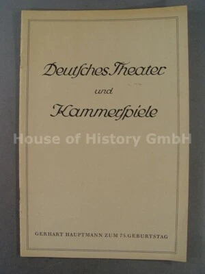135944, Programm Programmheft 5, DEUTSCHES THEATER UND KAMMERSPIELE, 1937/38 - Bild 1 von 4
