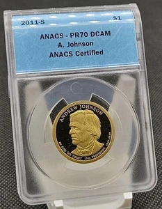 2011 S San Francisco Presidential $1 Dollar ANACS PR70 DCam Johnson - Picture 1 of 2