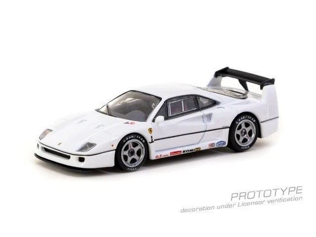 FERRARI F40 WHITE 1/64 DIECAST MODEL CAR BY TARMAC WORKS T64R-076-WH