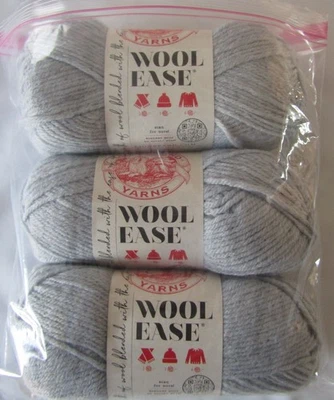 Lion Brand Wool Ease Icicle Wool Blend Yarn - 197 Yards - #4 Weight - 3 Skeins - Image 1 of 2