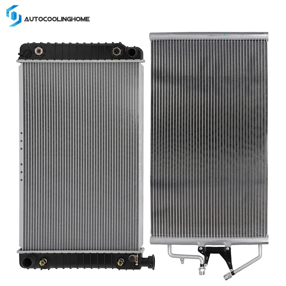 Cooling Radiator And AC Condenser For 1996 1997 1998 Chevrolet GMC C1500 C2500 - Image 1 of 4