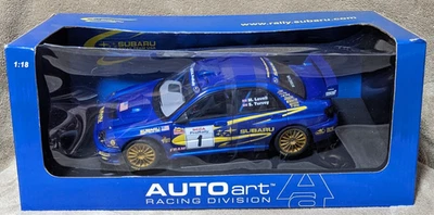 Auto Art Subaru STI SCCA Pro Rally 2001 Rally Team Lovell Turvey USA 1:18 Bx Def - Image 1 of 4