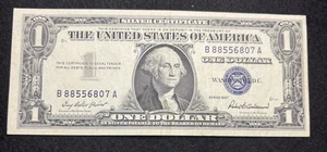 1957 USA $1 Dollar Silver Certificate Blue Seal - Picture 1 of 3