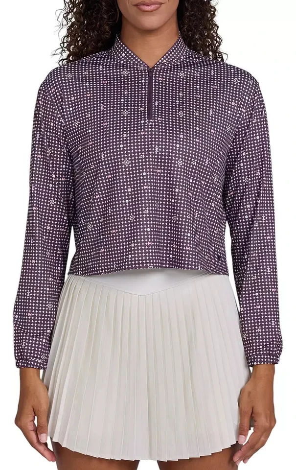 Bad Birdie UV long sleeve golf shirt Throwing Darts Women's Large 1/4 Zip