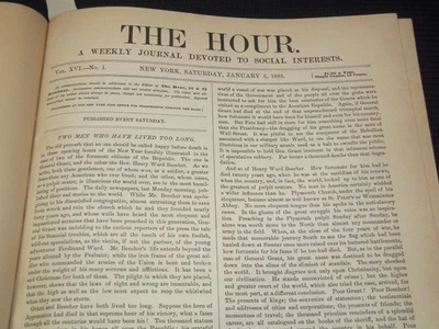 1885 JANUARY-MAY THE HOUR WEEKLY JOURNAL BOUND VOLUME - CLEVELAND - KD 3351A - Image 1 of 4
