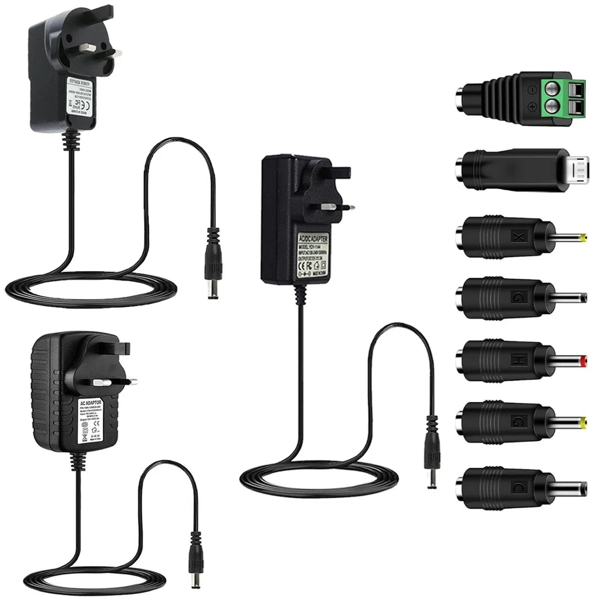 Copkim 10 Pack 12V 2A Power Supply - 24W AC/DC Adapter With 5.5x2.1mm Plug For LED Strip Lights