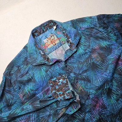 Robert Graham Palm Print Long Sleeve Button Up Shirt Men’s Size Large - Image 1 of 4