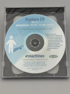 SEALED Vintage Restore CD V1.1 emachines Desktop PC T1115-T1116-T1120 - Picture 1 of 2