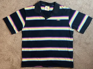 Vintage South Pole Polo Y2K Rainbow Striped Mens Size XL Collared - Picture 1 of 9