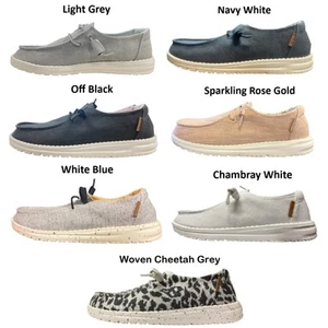 Hey Dude Women's Ultralight Memory Foam Cushioned Insole Wendy Chambray Shoes - Picture 1 of 37