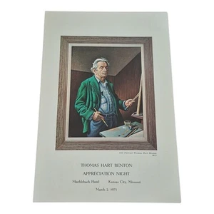 Thomas Hart Benton Appreciation Night Invitation Muehlebach Hotel March 2, 1973 - Picture 1 of 2