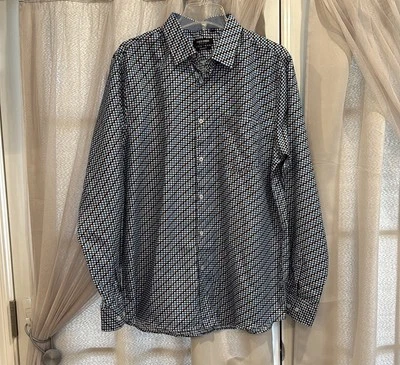 Camisa para hombre Yves Enzo azul negra a cuadros con botones talla XL 43-44 Foto 1 de 4