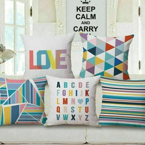 Couch Cushion Bright Color 18" Cover Case Decor Throw Geometry pillow - Picture 1 of 14