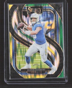 2024 Panini Select Premier Level Justin Herbert #131 Green Yellow Shock Prizm BB - Bild 1 von 2