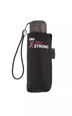 Totes Eco Tiny X-tra Strong 5 Section Folding Umbrella - Black - Image 1 of 4