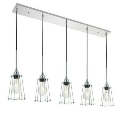 Chandelier Chrome Pendant Lighting Kitchen Island Farmhouse Linear Dining Room - Image 1 of 4