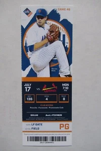 NEW YORK METS VS ST. LOUIS CARDINALS 7/17/2017 FULL TICKET ~ STEVEN MATZ - Picture 1 of 1