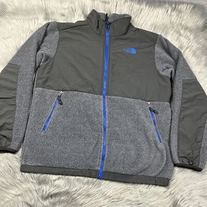 Boys The North Face Denali Zip Up Fleece Jacket Gray Blue Size XL 18/20 - Picture 1 of 14