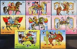 GAMBIA 1989 924-31 Dibujos animados Disney SELLO MUNDIAL EXPOSICIÓN 89 Karusell Morty Goofy MNH - Imagen 1 de 1