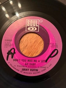 JIMMY RUFFIN DONT YOU MISS ME A LITTLE BIT BABY / I WANT HER LOVE (SOUL) - Picture 1 of 3