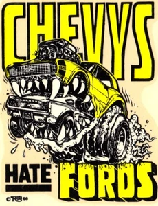 CALCOMANÍA ORIGINAL VINTAGE ED ROTH 1967 CHEVY CAMARO SS GASSER HOT ROD CARRERAS DE ARRASTRE - Imagen 1 de 2