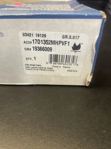 ACDelco 17D1352MHPVF1 Disc Brake pad set GM 19366009 - Picture 1 of 5