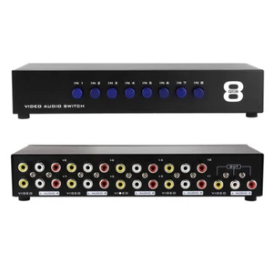 8 Puertos Compuesto Video Audio 3 RCA AV Interruptor Caja Selector 8 En 1 Salida - Imagen 1 de 5