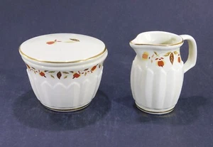 NALCC JEWEL TEA AUTUMN LEAF HALL CHINA FLUTED SUGAR BOWL (2012)/CREAMER (2004) - Picture 1 of 13