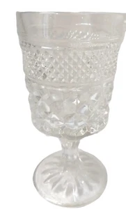 5 Vintage Anchor Hocking Diamond Cut Wexford Crystal Water Wine Goblets Glasses - Picture 1 of 7