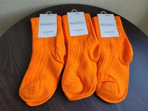 Little Stocking Co Girls 3-Pack Knee High Socks Orange Size 4-6Y -New- - Picture 1 of 3