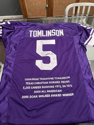 🔥🔥Rare Ladainian Tomlinson TCU Signed Jersey With Collegiate Stats!!!🔥🔥 - Image 1 of 4