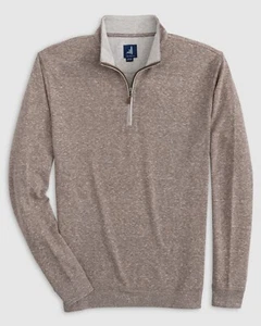 NWT JOHNNIE-O $128 SULLY 1/4 ZIP PULLOVER IN BISON SZ S SMALL - Picture 1 of 4