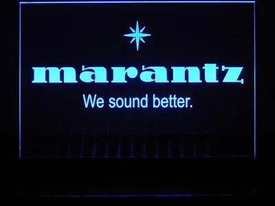 MARANTZ VIN  (ELITE SERIES) ETCHED ACRYLIC LED SIGN W/BLACK ACRYLIC BASE - Image 1 of 4