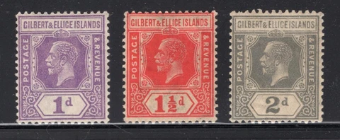 Gilbert & Ellice 1921-27 Partial Set - OG MLH* - SC# 28-30   (ref# 8437) Cover