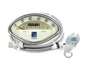 VESPA VBA VBB GL GT GTR SPRINT GS 150 100 KM/H SPEEDO SPEEDOMETER WITH CABLE - Picture 1 of 4