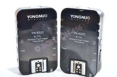 YONGNUO F/CANON YN-622C ETTL WIRELESS FLASH TRIGGER TRANSCEIVER CONTROLLER 2 PCS - Image 1 of 4