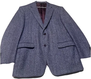 Paul Stuart Herringbone Tweed Blazer Sport coat 42 Long Purple Rare Color - Picture 1 of 14