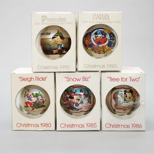 Lotto 5 Ornamenti in Vetro Natale Vintage 1980 1985 1986 1986 1990 1990 Schmid Walt Disney - Foto 1 di 11