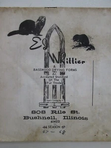 Ed Whittier Hunter Trapper Fur Trade Basswood Drying Forms Catalog Bushnell IL  - Picture 1 of 9