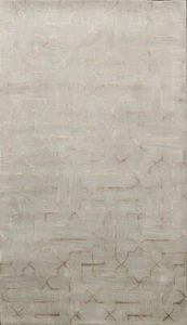 Matrix Wool/ Silk Trellis Indian Modern Oriental Area Rug Hand-tufted Carpet 5x8 - Picture 1 of 10