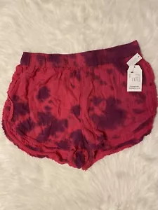 Time And Tru Shorts Womens Size Large (12-14) Pink Purple Tie Dye Stretch - Picture 1 of 7