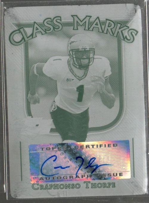 2005 Topps Draft Picks Class Marks Print Plate Magenta Craphonso Thorpe Auto /1 - Image 1 of 1