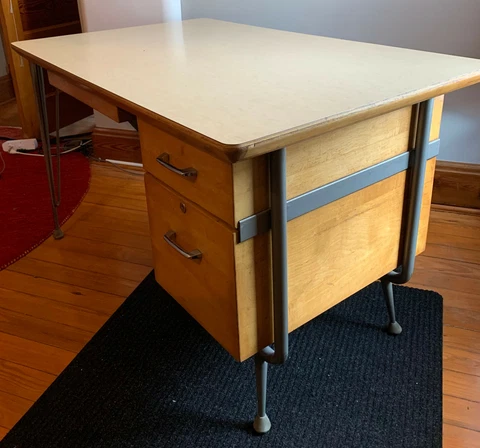 Raymond Loewy Brunswick Desk Rare Mid Century Modern Design MCM Vintage Antique Cover