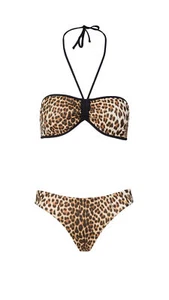 Roberto Cavalli Cheetah Printed Two Piece V-Neck Bikini Set- S - Picture 1 of 5
