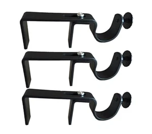 NoNo Bracket - No Drill Curtain Rod Bracket Attachment over Blinds (Black) - Picture 1 of 13