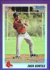 2010 Bowman Chrome Prospects Purple Refractors Card #BCP62 Zach Gentile /999