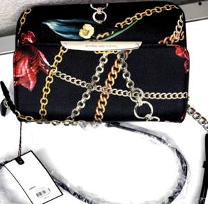 Dana Buchman Crossbody Purse Chain/Floral Pattern 22" Strap Drop Magnet Snap NWT - Picture 1 of 7