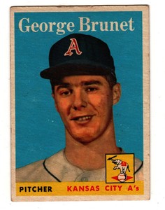 1958 Topps George Brunet #139 Rookie  Kansas City Athletics NM