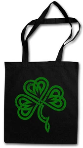 SHAMROCK IRISH KNOT III TASCHE STOFFTASCHE Cloverleaf Irland Ireland Kleeblatt - Picture 1 of 1
